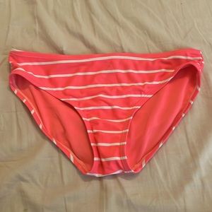 Pink and white striped bikini bottom👙